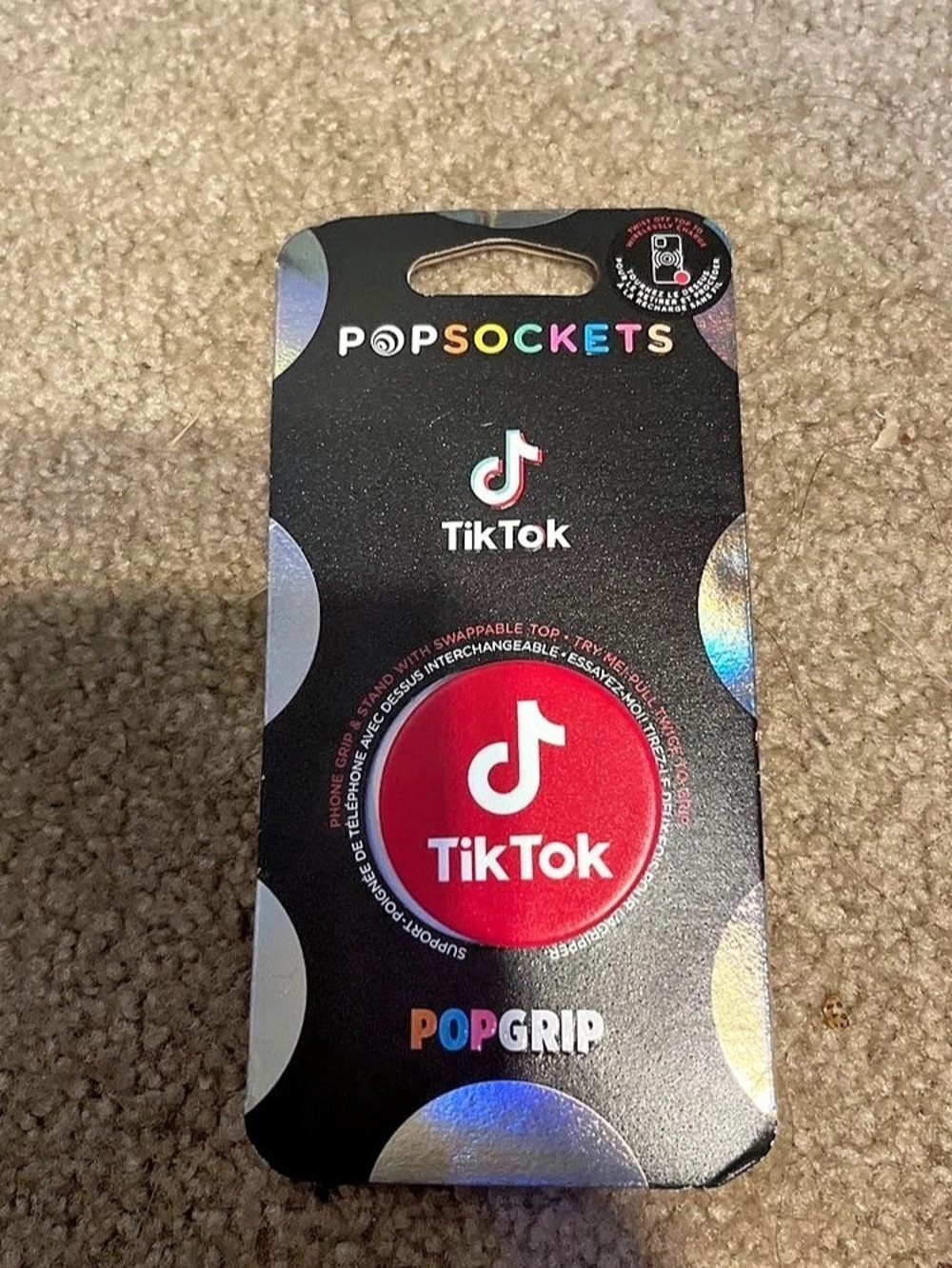 PopSockets x TikTok PopGrip Phone Accessory Red & Black